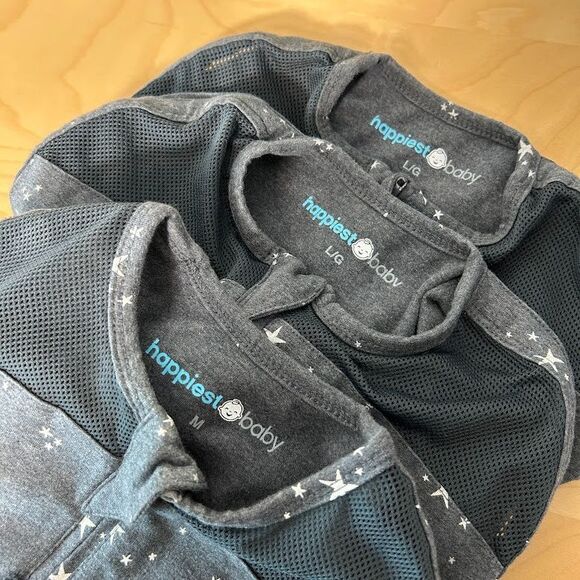 Happiest Baby Snoo Sleep Sacks M/L Gray Stars Lot of 3 - Picture 2 of 2